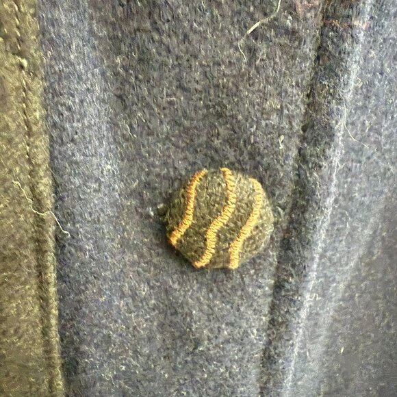 Deborah Murphy Long Sleeve Button Front Jacket Women's Blue Black Winter Chic - Picture 5 of 10